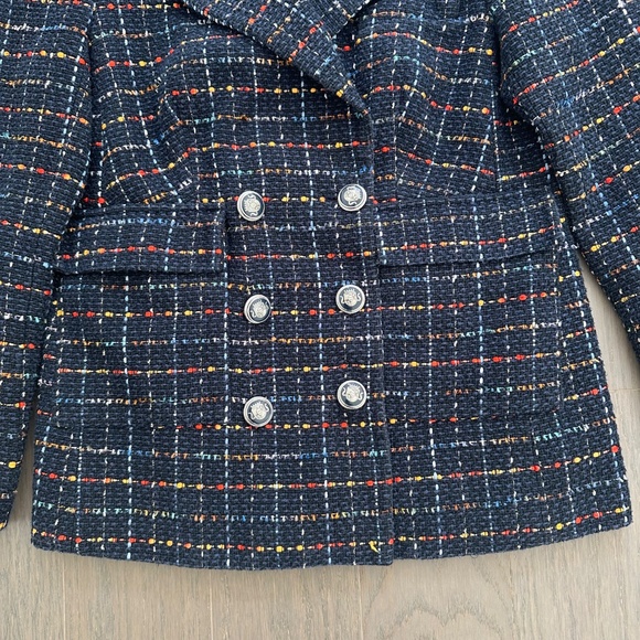 Veronica Beard RUMER Navy Blue Tweed Blazer Jacket Dickey - Size 4 - EUC - Picture 4 of 8